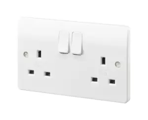 image of Mk White Double 13A Switched Rapid Fix Socket