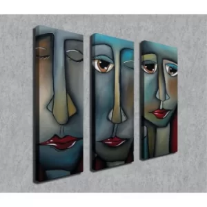 Image of CU05 Multicolor Decorative Canvas Painting (3 Pieces)