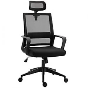 image of HOMCOM Office Chair Black Sponge, Nylon, Mesh, PVC, MDF 921-197