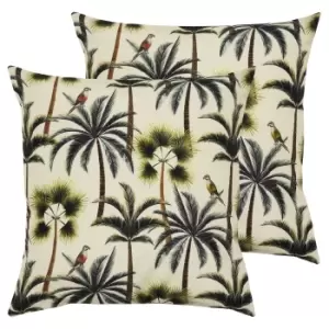 Image of Palms Outdoor Twin Pack Cushion Forest