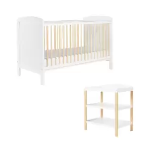 image of Ickle Bubba Coleby Classic Cot Bed and Open Changer - Scandi White