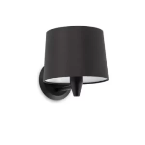 Image of Conga Wall Light with Shade Black, E27