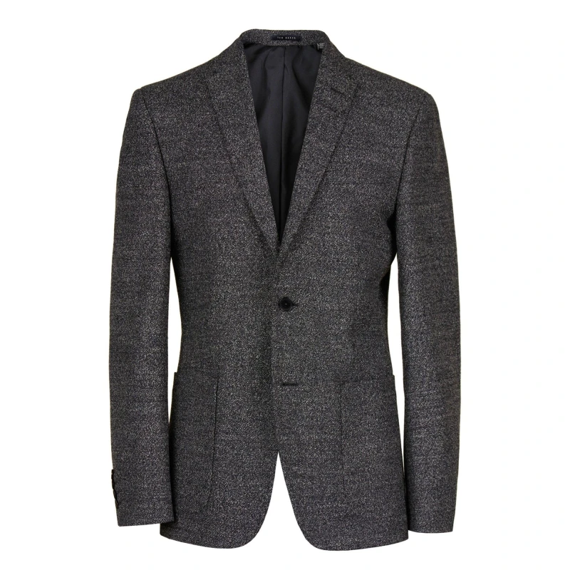Image of Ted Baker Mens Keill Textured Slim Fit Blazer Charcoal male 46 (56)