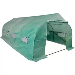 image of Portable Polytunnel Greenhouse Steel Frame Walk-in 18 m² Vidaxl Green