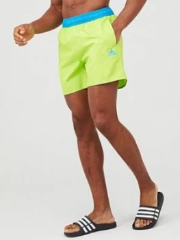 Image of Adidas Solid Clx Swim Shorts - Green