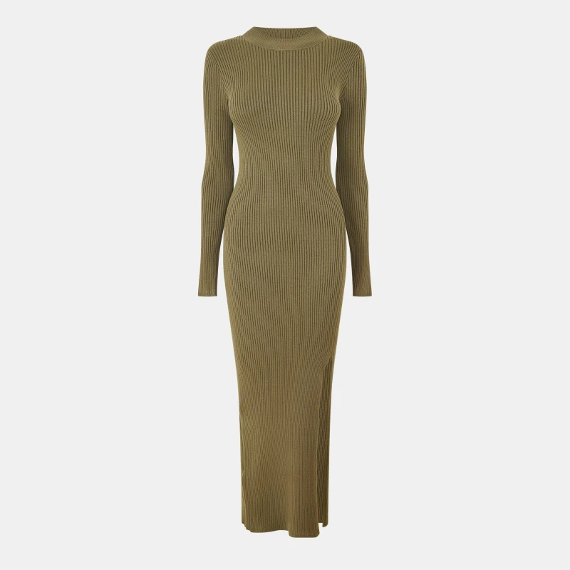 Image of Jack Wills Rib Maxi Dress - Green Green 6