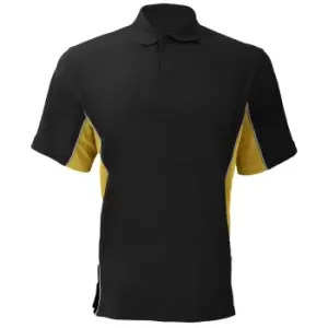 Image of GamegearA Mens Track Pique Short Sleeve Polo Shirt Top (XXS) (Black/Gold/White)