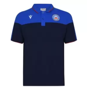 Image of Macron Bath Poly Polo Shirt Mens - Blue