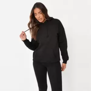 image of Missguided Brushed Oversized Hoodie - Black