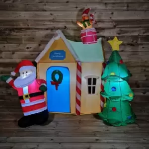 Image of 185 x 195cm Large Inflatable LED Santa Grotto Outdoor Christmas Decoration