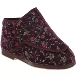 Image of GBS Rhona Ladies Extra Wide Fit Slipper / Womens Slippers (3 UK) (Wine)