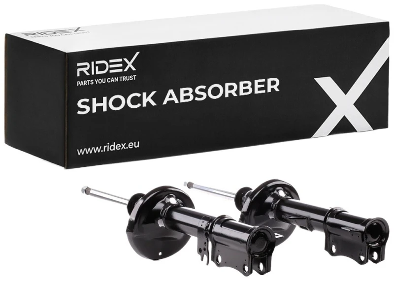 Image of RIDEX 854S2281 Shock absorber Rear Axle Left, Gas Pressure, Twin-Tube, Suspension Strut, Top pin Shock Absorber (854)