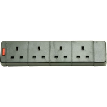 image of 429.651UK 4 Gang 13A Trailing Socket With Neon - Mercury