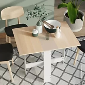 Image of Homcom Folding Dining Table Oak and White 1,030 x 760 x 735 mm