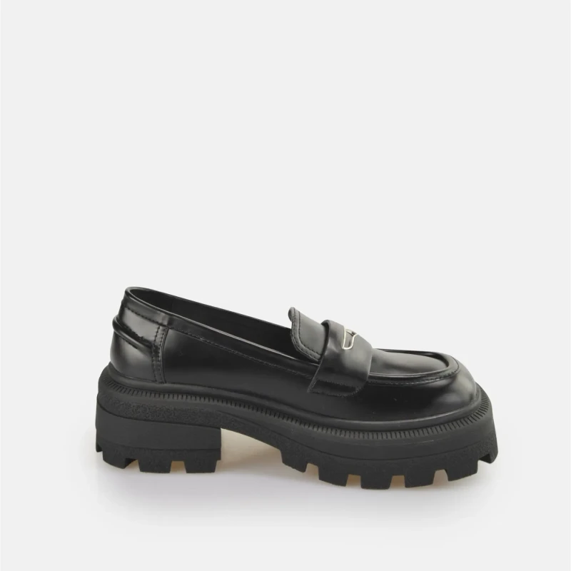 Image of Buffalo Womens moccasins Buffalo Nabu Loafer - Vegan Box Noir Female 37
