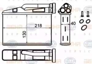 Image of Behr Heat Exchanger 8FH351333-204 with Seal Screws Genuine replacement