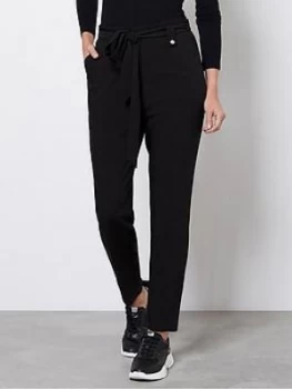 Image of Mint Velvet Mint Velvet Tie Waist Slim Cigarette Trouser, Black, Size 18, Women