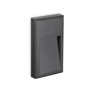 image of Ideal Lux LED Outdoor Flush Wall Light Anthracite IP65, 3000K