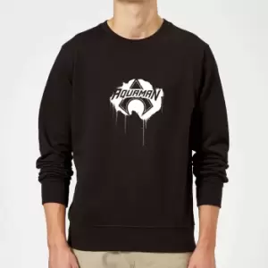 Image of Justice League Graffiti Aquaman Sweatshirt - Black - L - Black