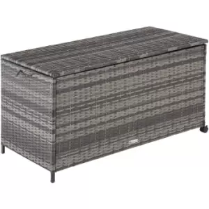 Image of Tectake - Storage box with wheels 297l, 117x54x64cm - Storage Box, Garden Storage Box, Outdoor storage box - grey - grey