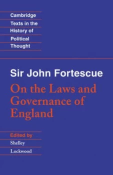 Image of On the Laws and Governance of England by John Fortescue Paperback