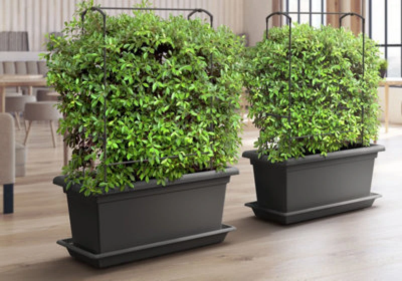 Image of Swift 800mm Magnus Planter, Trough Flowerpot - Self-Watering Mobile Living Wall Kit With Vermiculite - W79 D38 H39, 78L - Stone Grey
