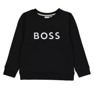 Image of Boss Logo Crew Sweater Junior Boys - Black
