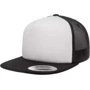 Image of Flexfit Unisex Foam Trucker Cap (One Size) (Black/White/Black)