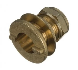 Image of Wickes Brass Compression Flang Tank Connector - 22mm