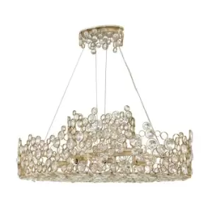 Image of Elstead Anya Linear Chandelier Silver Leaf
