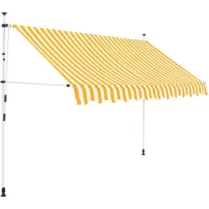 image of Manual Retractable Awning 250cm Orange and White Stripes Vidaxl Orange