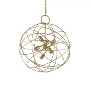 image of Konse 6 Light Spherical Ceiling Pendant Gold