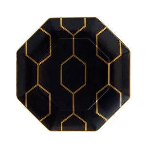 image of Wedgwood Arris octagonal side plate charcoal 23cm