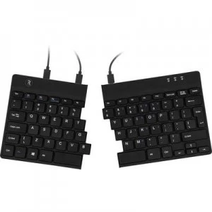 R-GO Tools RGOSP-DEWIBL USB Keyboard German, QWERTZ, Windows Black Ergonomic