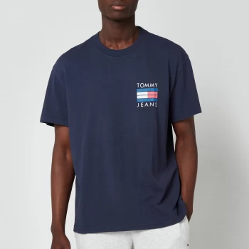 Image of Tommy Jeans Mens Palm Tree Graphic T-Shirt - Twilight Navy - M
