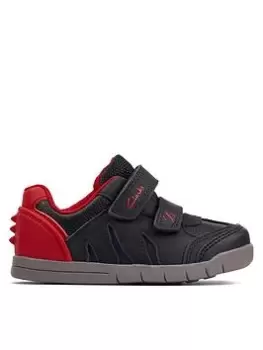 Image of Clarks Toddler Rex Play Strap Shoe - Navy/Red Size 8 Younger