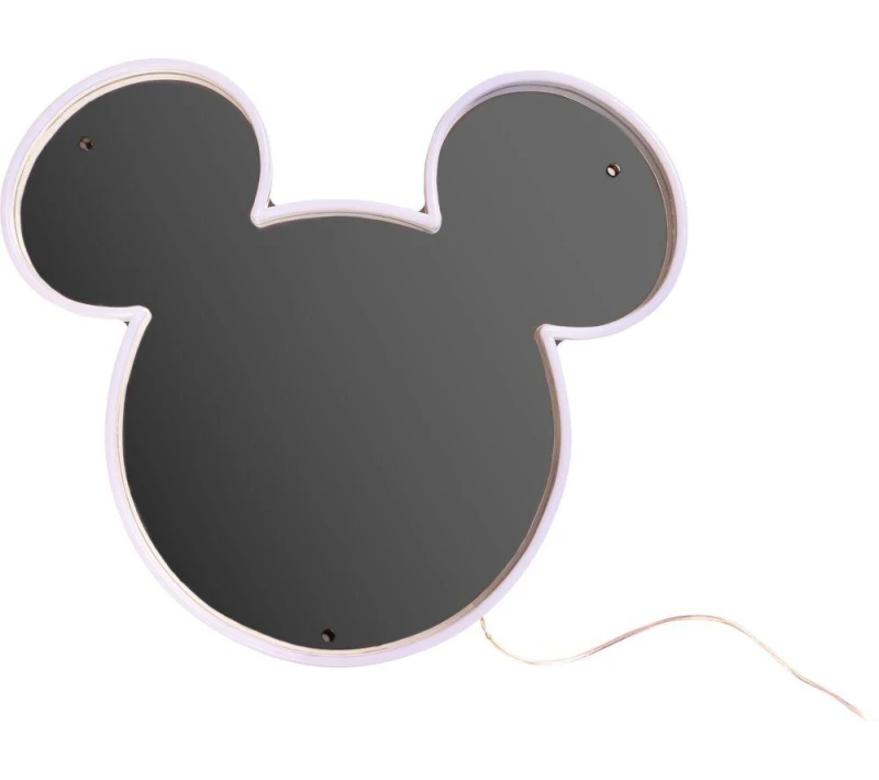 Image of YELLOWPOP Disney Mickey Mouse LED Wall Lamp Mirror - White & Silver 5060813391905