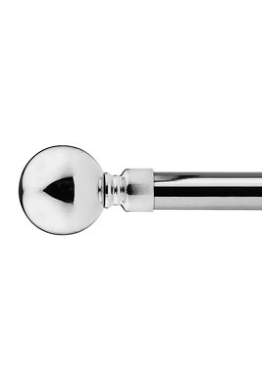 Image of Unknown 16-19mm Sphere Extendable Eyelet Metal Curtain Pole Set Chrome 160-300Cm