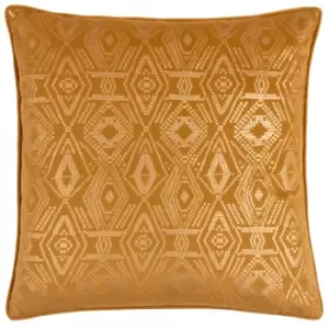 Image of Tayanna Metallic Velvet Cushion Mustard