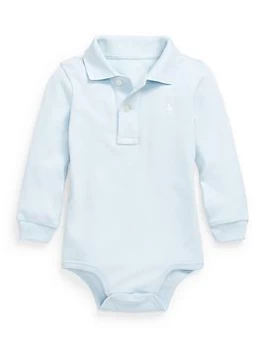 Image of Ralph Lauren Baby Boys Long Sleeve Bodysuit - Blue Size 3 Months