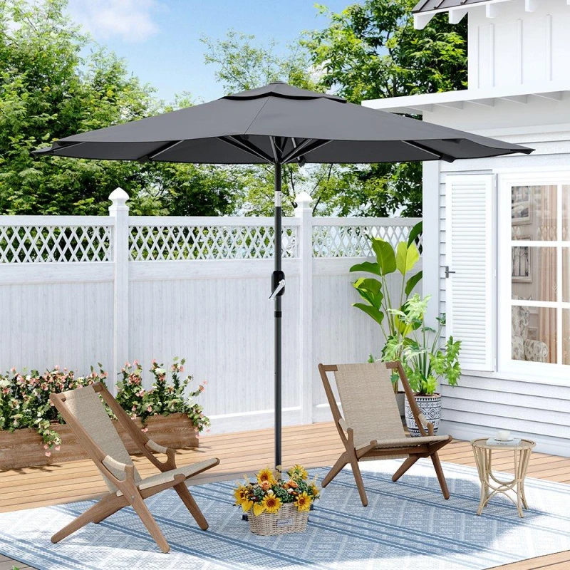 Image of Breeins 3M Rotating Patio Parasol for Outdoors Grey Grey unisex One size