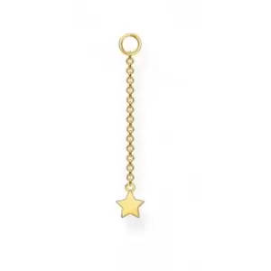 Yellow Gold Star Earring Chain Pendant EP005-413-39