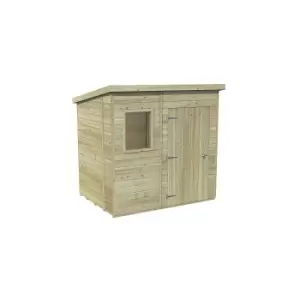 image of Forest Garden Timberdale 7X5 Pent Pressure Treated Tongue & Groove Solid Wood Shed With Floor (Base Included)