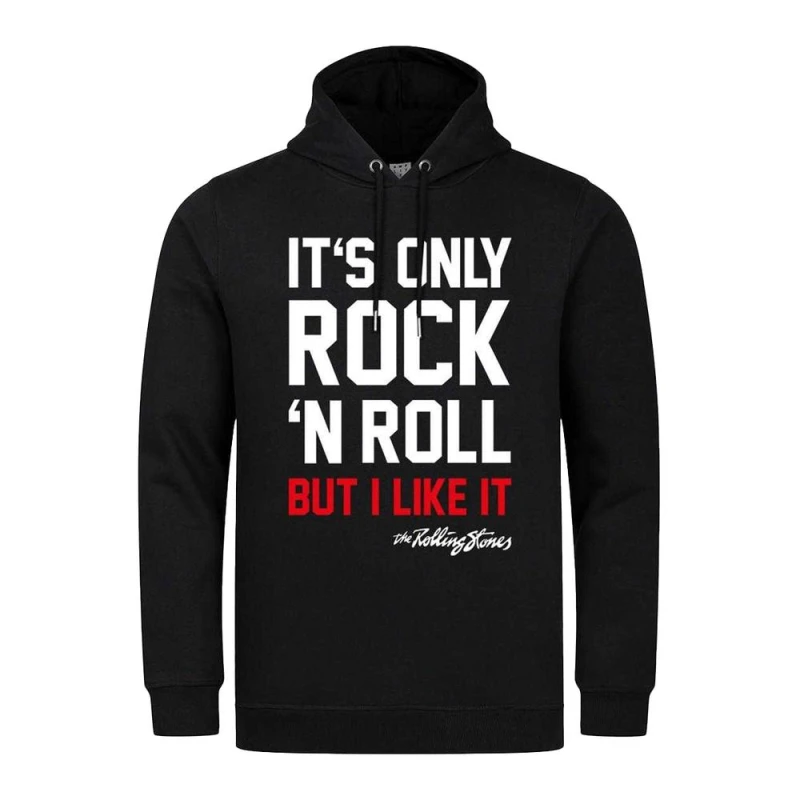 Image of Amplified Mens It's Only Rock N Roll The Rolling Stones Hoodie in Black Size: XS Black Male XS
