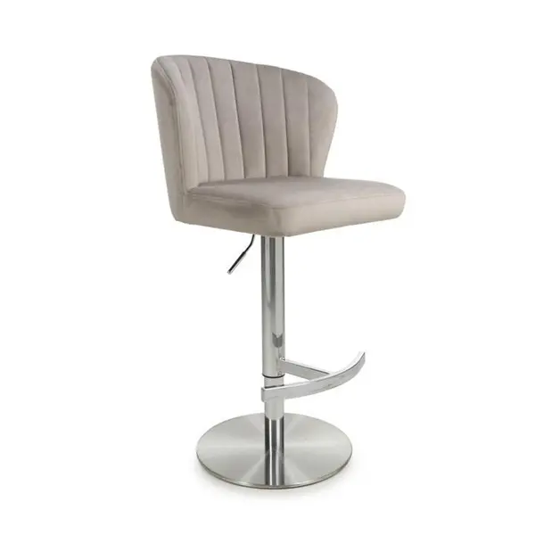 Image of Shankar Sigma Brushed Velvet Mink Bar Stool - Beige 5253113