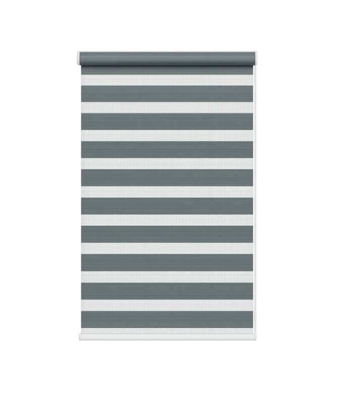 Image of New Edge Blinds Slate Grey Day & Night Zebra Roller Blind (165cm drop) - 95cm Size: 115cm Grey Unisex 115 cm