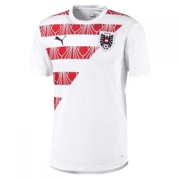 image of Puma Austria Pre Match T Shirt Mens - White/Red