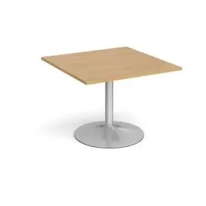 Image of Trumpet base square extension table 1000mm x 1000mm - silver base and