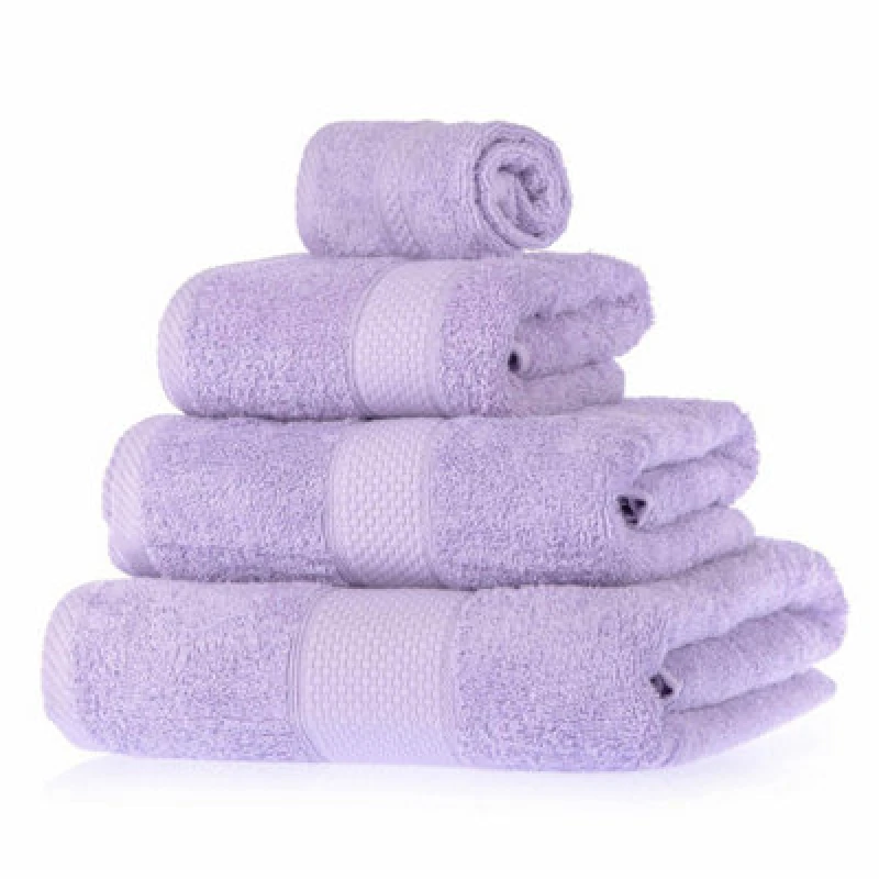 Image of Homescapes Turkish Cotton Lilac Bath Towels Set