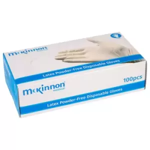 image of McKinnon Medical Latex Powder-Free Disposable Gloves Box 100 - Large